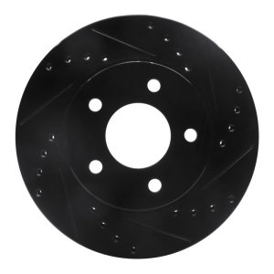 Buick Rendezvous Brake Rotor (1) - Front Right - R1 Concepts - Drilled & Slotted - Black - `01-`07